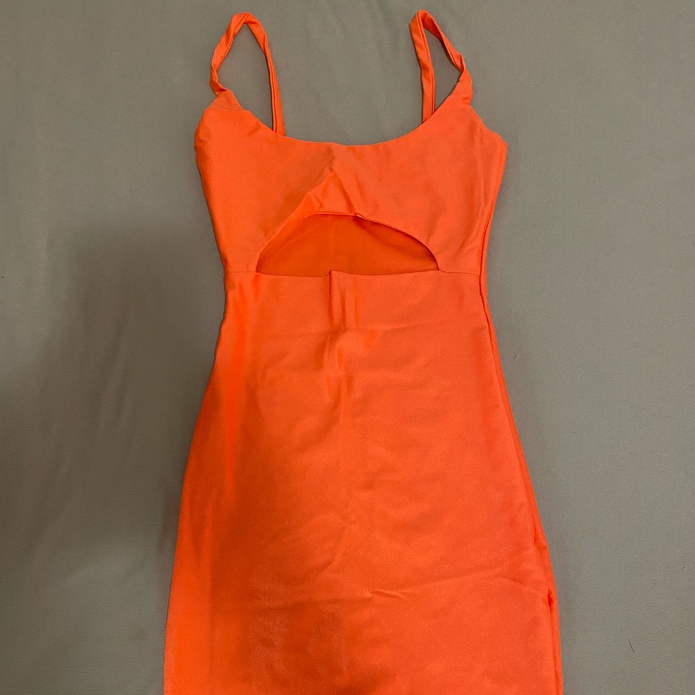 Orange mini dress